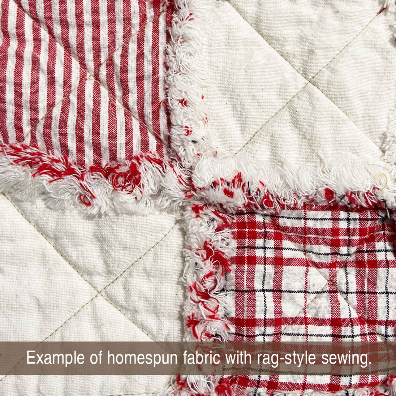 Peppermint Red & White Tartan Homespun Cotton Fabric
