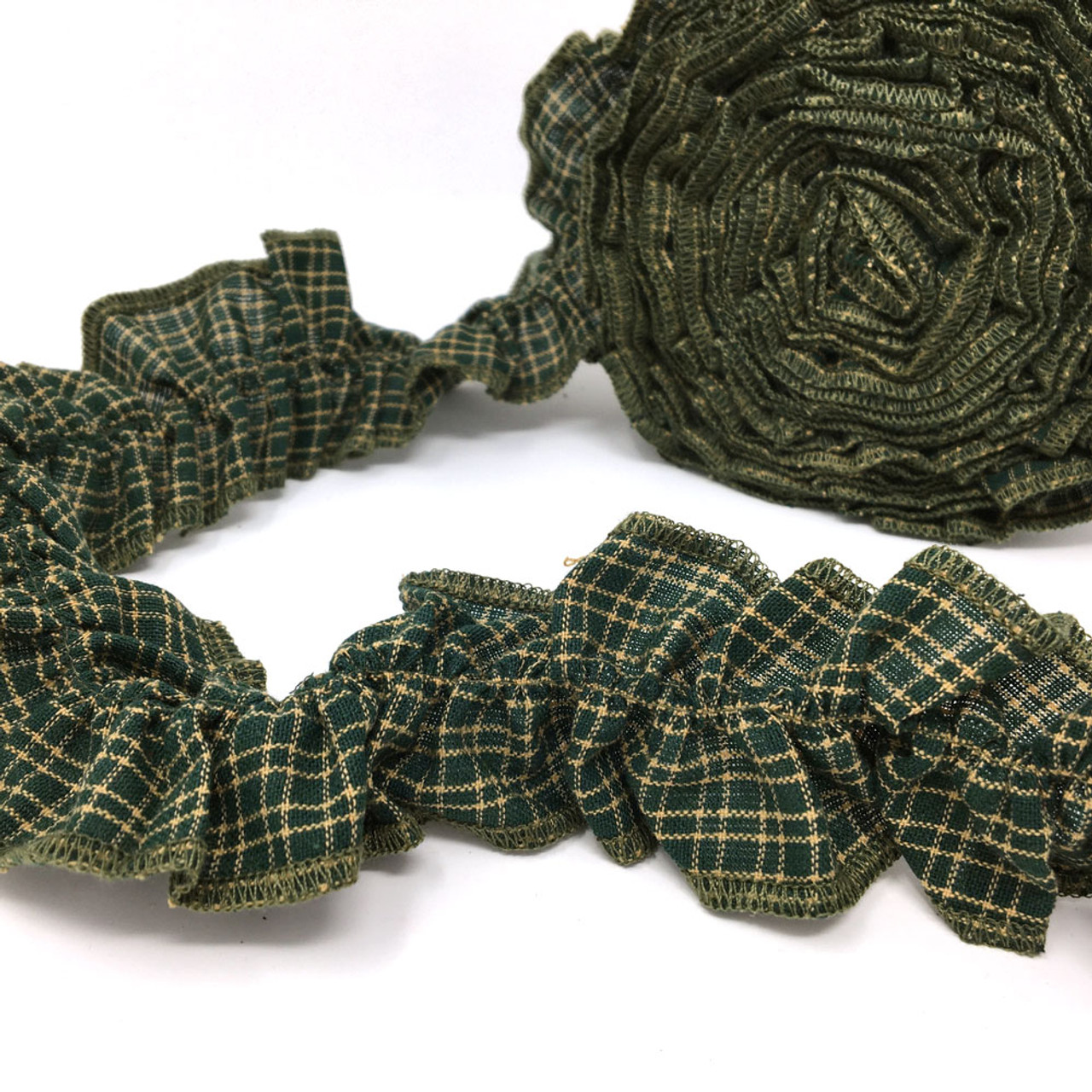 Green 1 Ruffled Fabric Trim Garland -12 feet