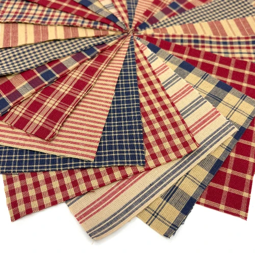 40 American Heritage Plaid Homespun 5-inch Quilt Squares