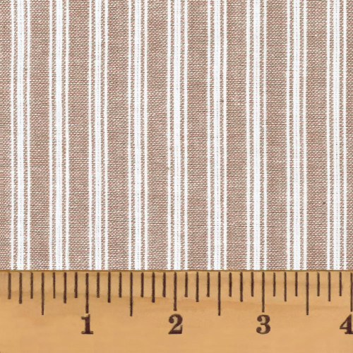 Oatmeal Ticking Stripe Homespun Cotton Fabric