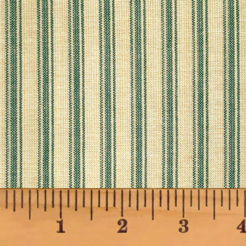 【TODAYFUL】Herringbone Stripe JK & PT Timber Green Ticking Stripe Homespun Cotton Fabric - Jubilee
