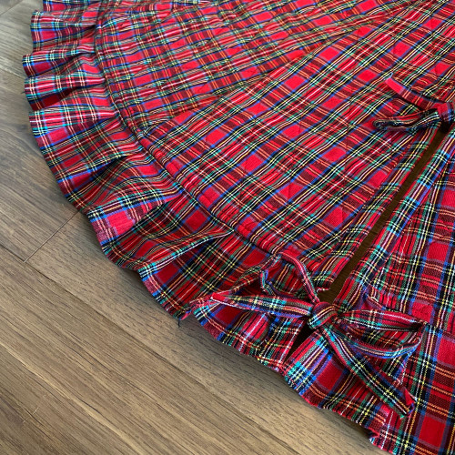 48" Red Tartan Homespun Quilted Tree Skirt by Marilee Home 48" Red Tartan Homespun Quilted Tree Skirt by Marilee Home