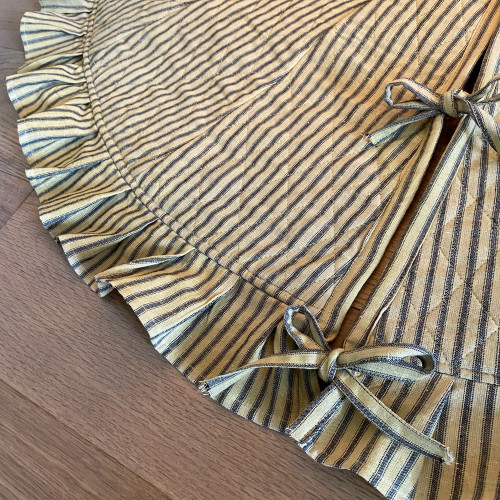 48" Black Ticking Homespun Quilted Tree Skirt by Marilee Home 48" Black Ticking Homespun Quilted Tree Skirt by Marilee Home