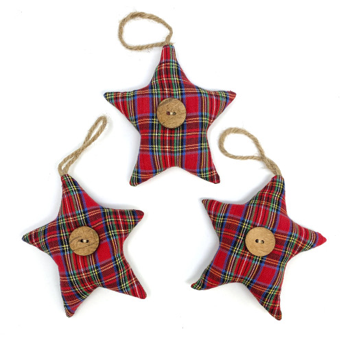 Homespun Fabric Rustic Heart Christmas Ornaments - Set of 5 - by Marilee  Home - Jubilee Fabric