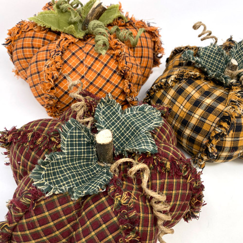 Homespun Ragged Pumpkins Pattern - DIGITAL Homespun Ragged Pumpkins Pattern - DIGITAL