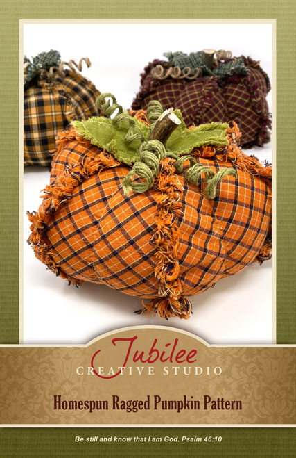 Homespun Ragged Pumpkins Pattern - DIGITAL