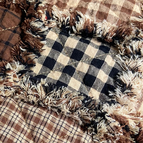 Primitive Black 5 Mini Buffalo Plaid Homespun Cotton Fabric Primitive Black 5 Mini Buffalo Plaid Homespun Cotton Fabric