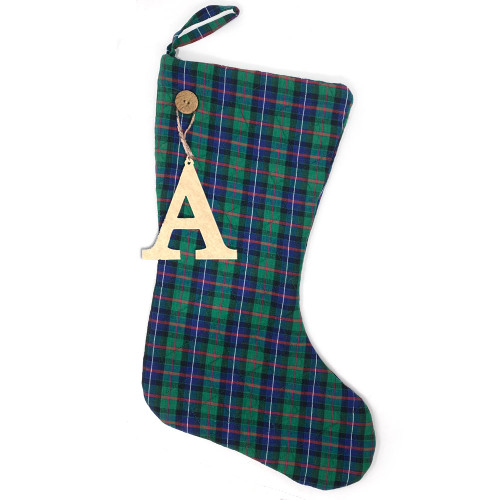 Custom Embroidered Pine Green Plaid Christmas Stocking – Pitch A Stitch Plus