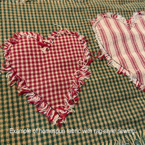 5" Precut Heart Shaped Homespun Fabric - Set of 12 5" Precut Heart Shaped Homespun Fabric - Set of 12