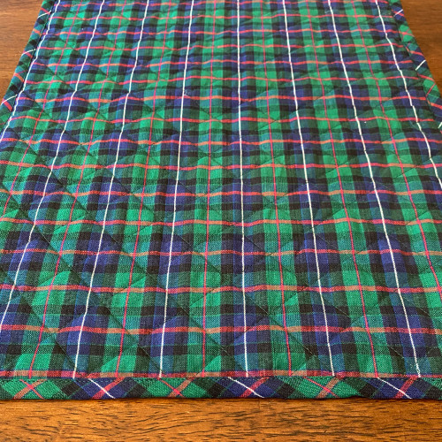 Celtic Blue Tartan Plaid Quilted Christmas Homespun Placemats; 14" x 19" - Set of 4 Celtic Blue Tartan Plaid Quilted Christmas Homespun Placemats; 14" x 19" - Set of 4
