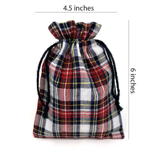 Highland Red Tartan Plaid Small Gift Bags; 6" x 4.5" - Set of 6 Highland Red Tartan Plaid Small Gift Bags; 6" x 4.5" - Set of 6