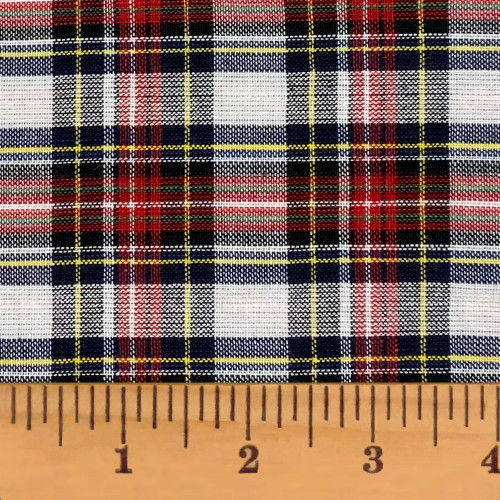 Highland Red Tartan Plaid Homespun Cotton Fabric