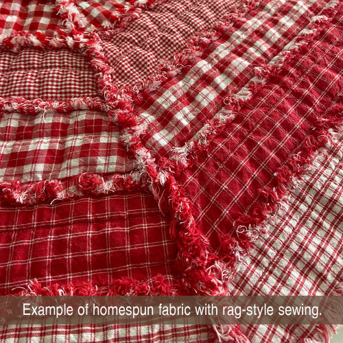 Red and White Ticking Stripe Homespun Cotton Fat Quarter Red and White Ticking Stripe Homespun Cotton Fat Quarter