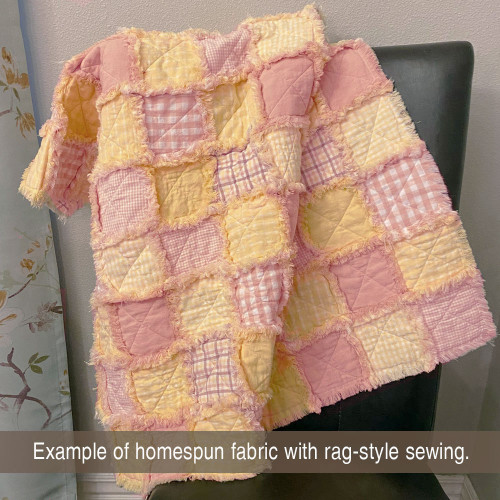 Flora Pink 2 Plaid Homespun Cotton Fat Quarter Flora Pink 2 Plaid Homespun Cotton Fat Quarter