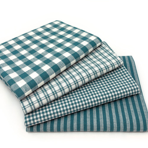 Mercy Blue Assorted Plaid Fabric Bundle - Set of 4 Fat Quarters