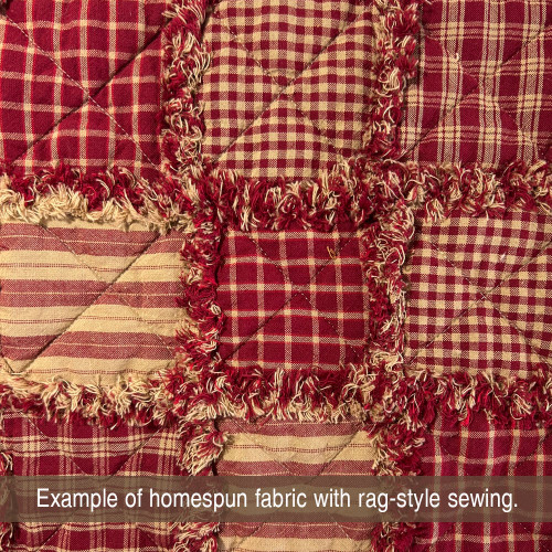 Primitive Red 3 Homespun Cotton Fabric