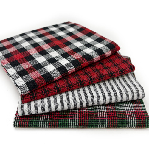 Lodge Red & Black Assorted Plaid Gingham Cotton Fabric Bundle - Set of 4 Fat Quarters