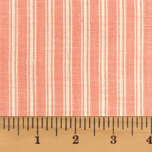 Clearance! Petal Pink Ticking Stripe Homespun Cotton Fabric