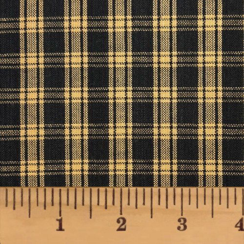 Primitive Black 4 Homespun Plaid Cotton Fabric