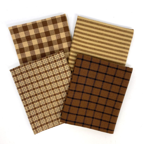 Tuscan Brown Assorted Plaid Fabric Bundle - Set of 4 Fat Quarters Tuscan Brown Assorted Plaid Fabric Bundle - Set of 4 Fat Quarters