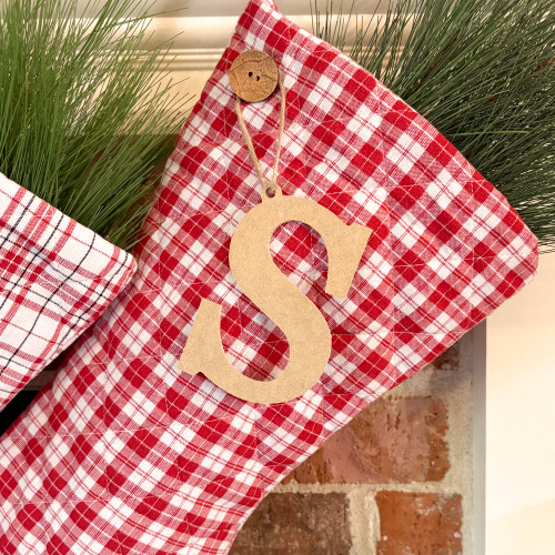 Perfect Red 6 Quilted Stocking with Personalized Charm by Marilee Home