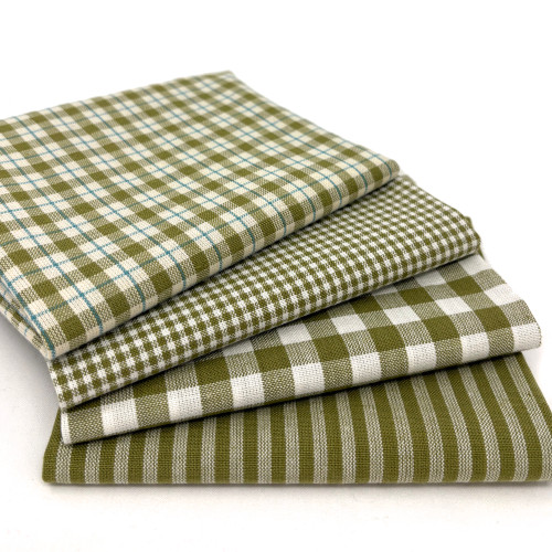 Sage Green Assorted Plaid Gingham Cotton Fabric Bundle - Set of 4 Fat Quarters Sage Green Assorted Plaid Gingham Cotton Fabric Bundle - Set of 4 Fat Quarters