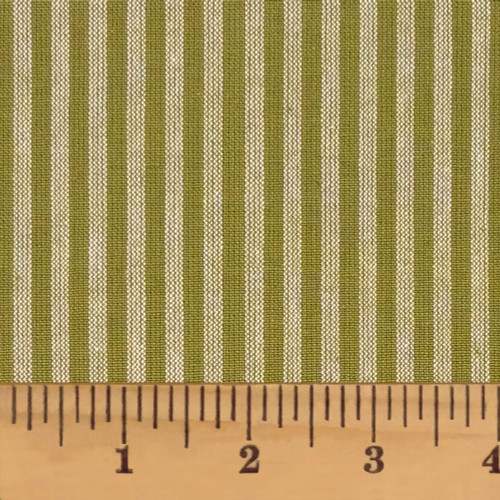 Sage Green Stripe Homespun Cotton Fabric
