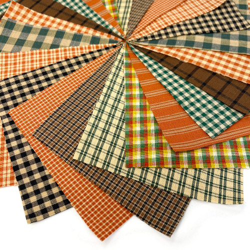 40 Autumn Spice Homespun 5 inch Quilt Squares