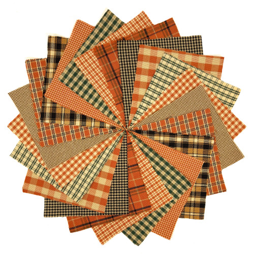 40 Autumn Spice Homespun 5 inch Quilt Squares