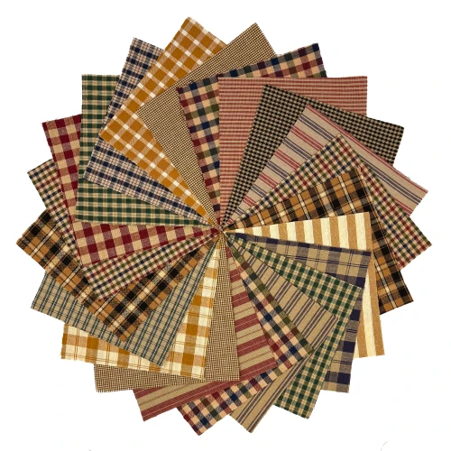40 Primitive Homespun 5 inch Quilt Squares