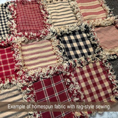 40 Farmhouse Red Homespun 6 inch Quilt Squares