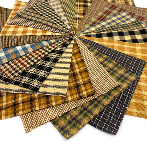 40 Primitive Homespun 6 inch Quilt Squares 40 Primitive Homespun 6 inch Quilt Squares