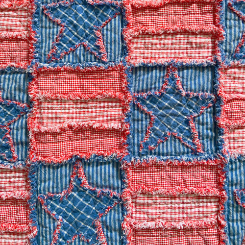 Stars 'n' Stripes Quilt or Tablecloth Ragged Pattern - DIGITAL Stars 'n' Stripes Quilt or Tablecloth Ragged Pattern - DIGITAL