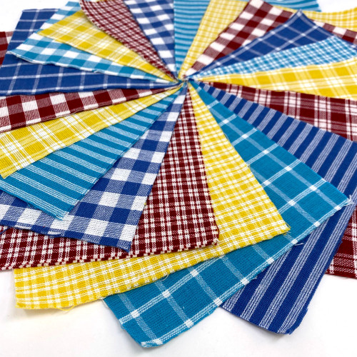 Clearance!  40 Summertime Plaid Homespun 6 inch Quilt Squares Clearance!  40 Summertime Plaid Homespun 6 inch Quilt Squares