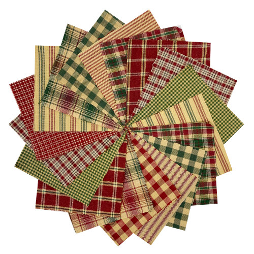 40 Lodge Buffalo Plaid Homespun 5 inch Quilt Squares - Jubilee Fabric