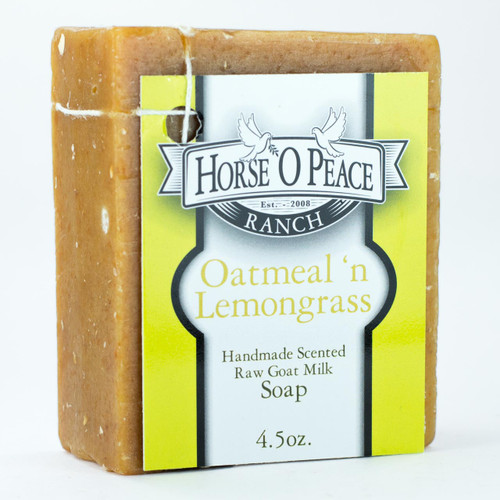 Handmade Goat Milk Soap 100% Raw | Oatmeal and Lemongrass Goat Milk Soap | Horse O Peace
