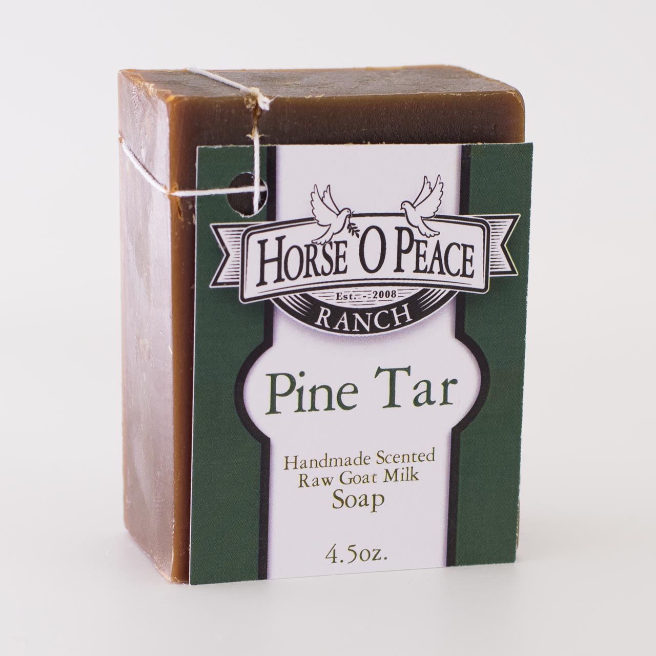 Handmade Herbal Pine Tar 100% Goat Milk Soap Bar 4.5 oz | Horse O Peace Ranch