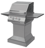 Solaire 21 XL Grill, Angular Pedestal, Front View, Hood Down, Shelves Up
