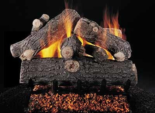 Prestige Oak 24" set size on FX burner by Rasmussen Gas Logs