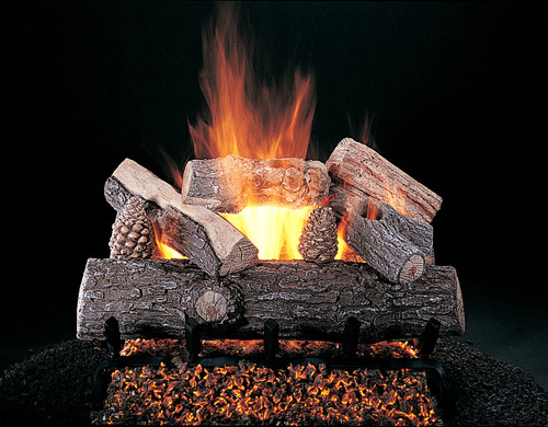 Lone Star Logs (shown: 24" size on FX Burner and 5/8" Grate by Rasmussen Gas Logs