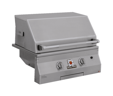 Solaire 27 Inch Grill, Built In, Front View, Hood Down