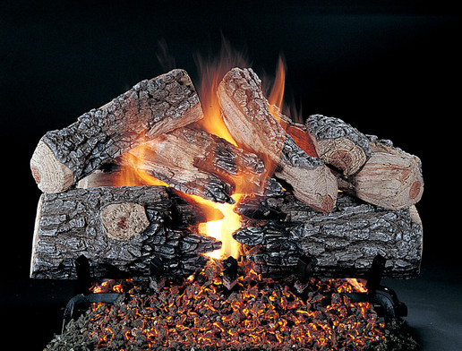 Evening Prestige by Rasmussen Gas Logs. Shown in 24-inch set size with FX burner and Grate.