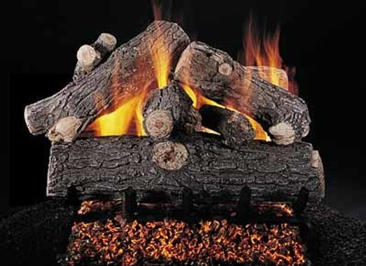 Prestige Oak 24" set size on FX burner by Rasmussen Gas Logs