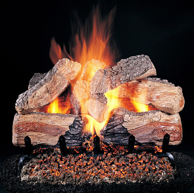 Evening Desire Logs (shown: 24-inch set size on FX burner and 5/8" Grate) by Rasmussen Gas Logs