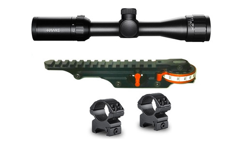 Hawke Optics Vantage IR 2-7x32 scope, 1 inch Hawke rings, & Ravin Jackplate scope mount - Wyvernized Custom Sniper Kit