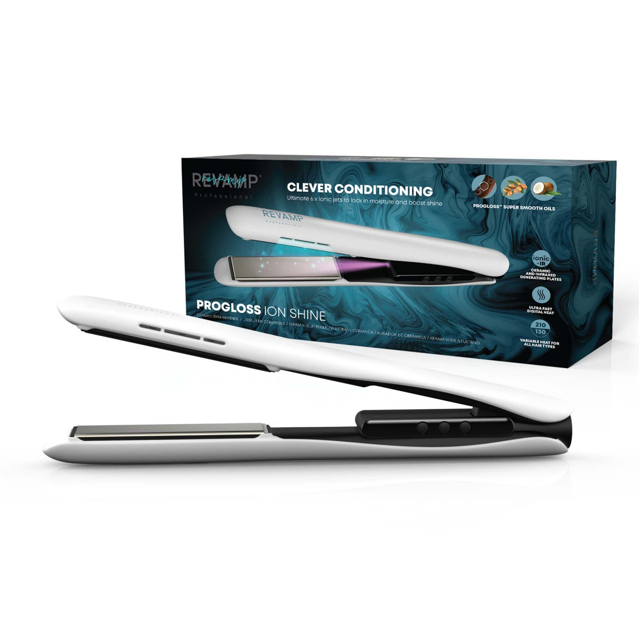 Revamp | Ion Shine Ceramic Hair Straightener - White display picture 1