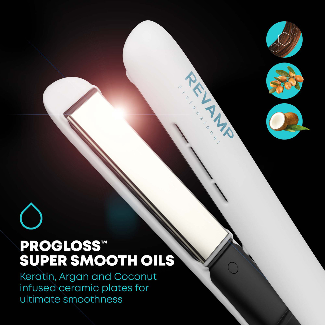 Ionic White Hair Straightener by Hot & Hotter Dual Plate Digital Ceramic Flat Iron 1/2in, 1  main image 2