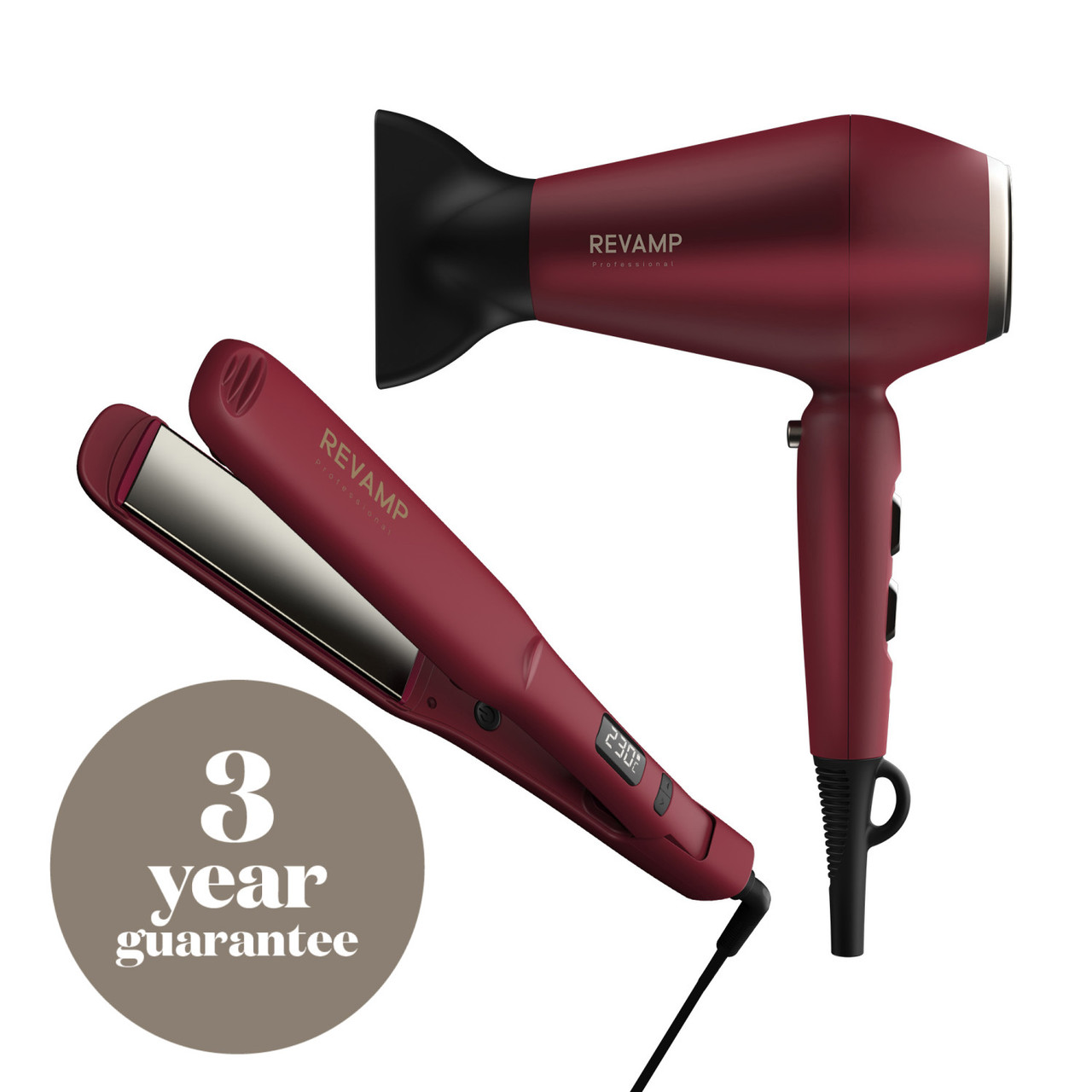 Pink hair dryer shop and straightener set