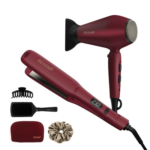 The forever love. PROGLOSS RADIANCE DRYER & STRAIGHTENER SET - Hair Dryer, Hair Straightener and Hair Accessories  - Revamp Professional