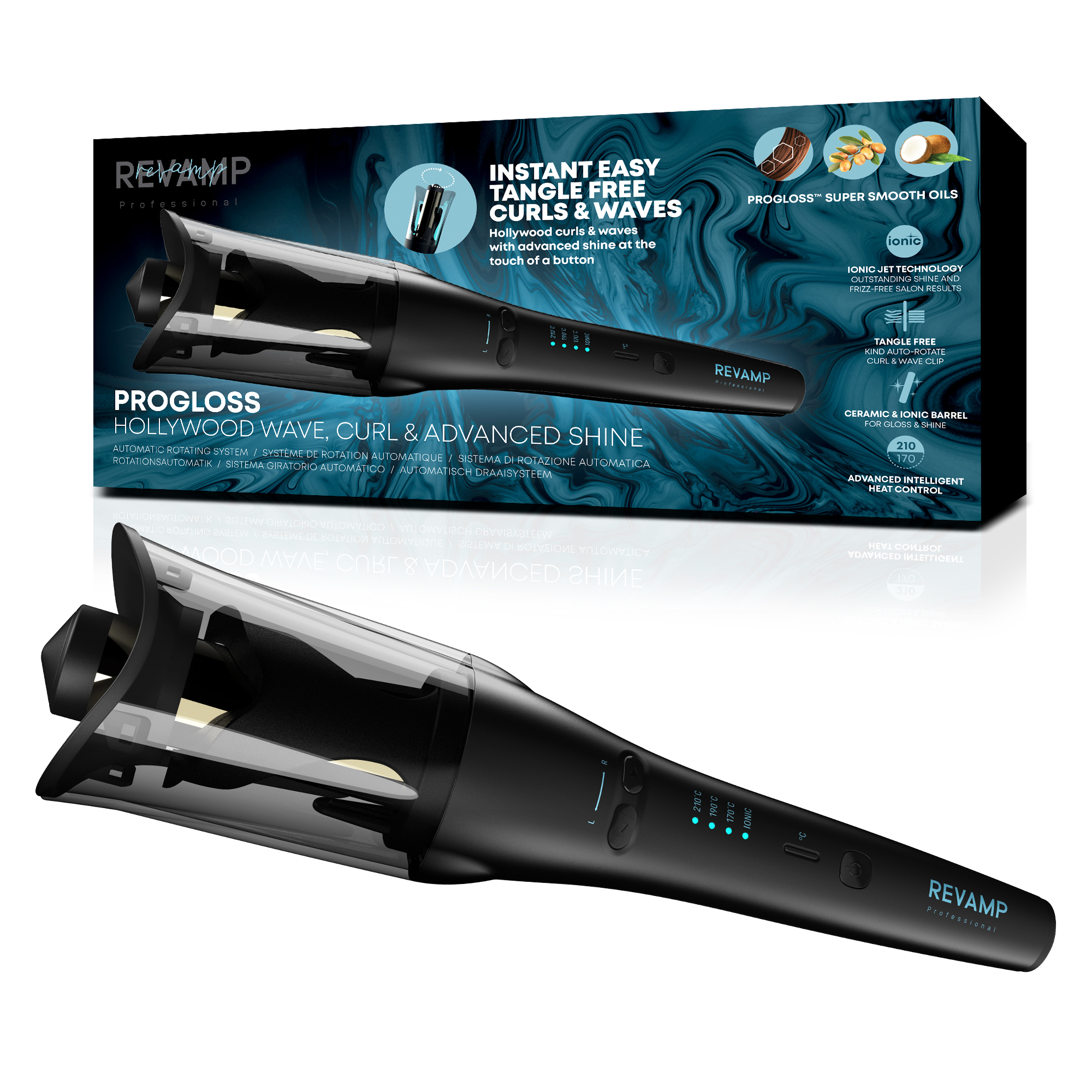 Progloss Hollywood Wave, Curl & Advanced Shine Automatic Rotating Curler 